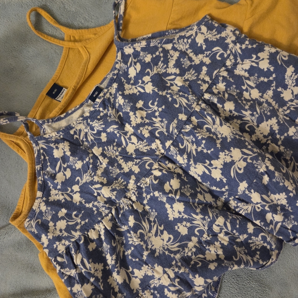 Old Navy Blue Floral and Yellow Tops
